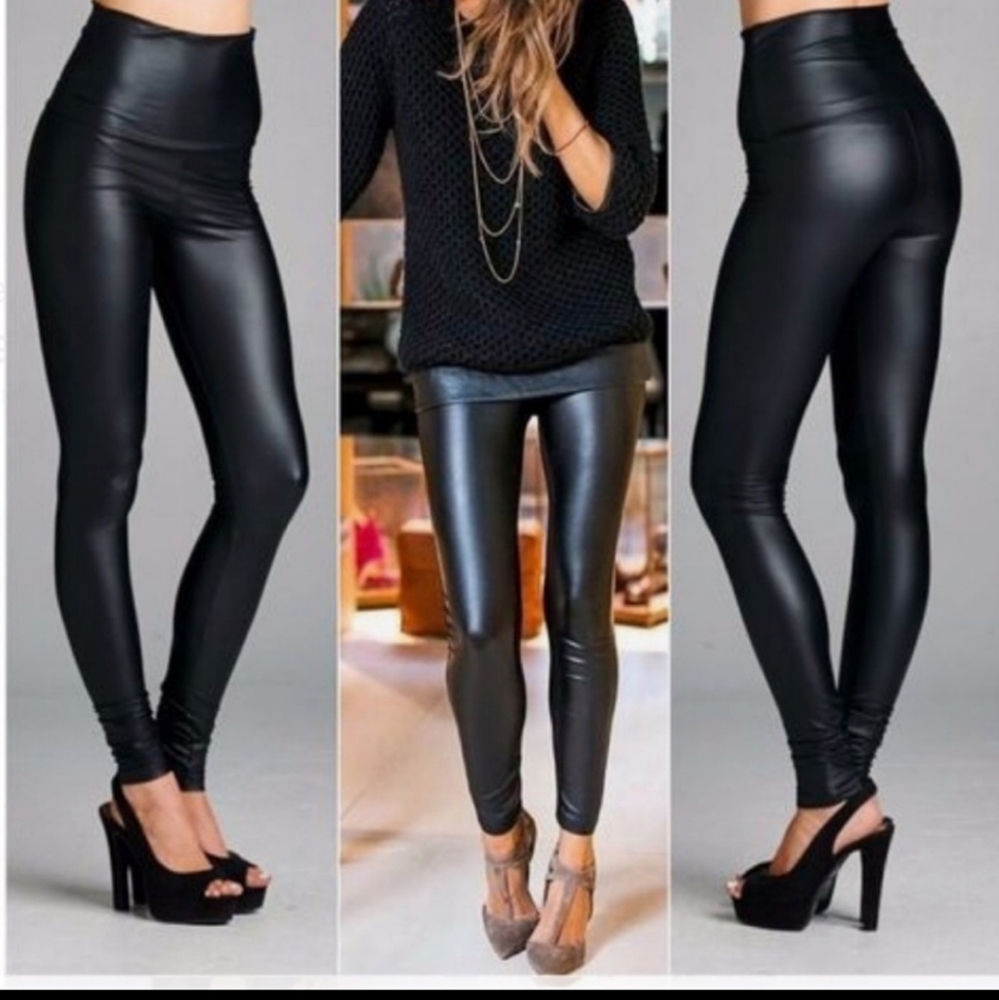 Dark Royal Blue* high waisted Stretch Faux Legging